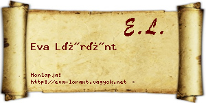 Eva Lóránt névjegykártya